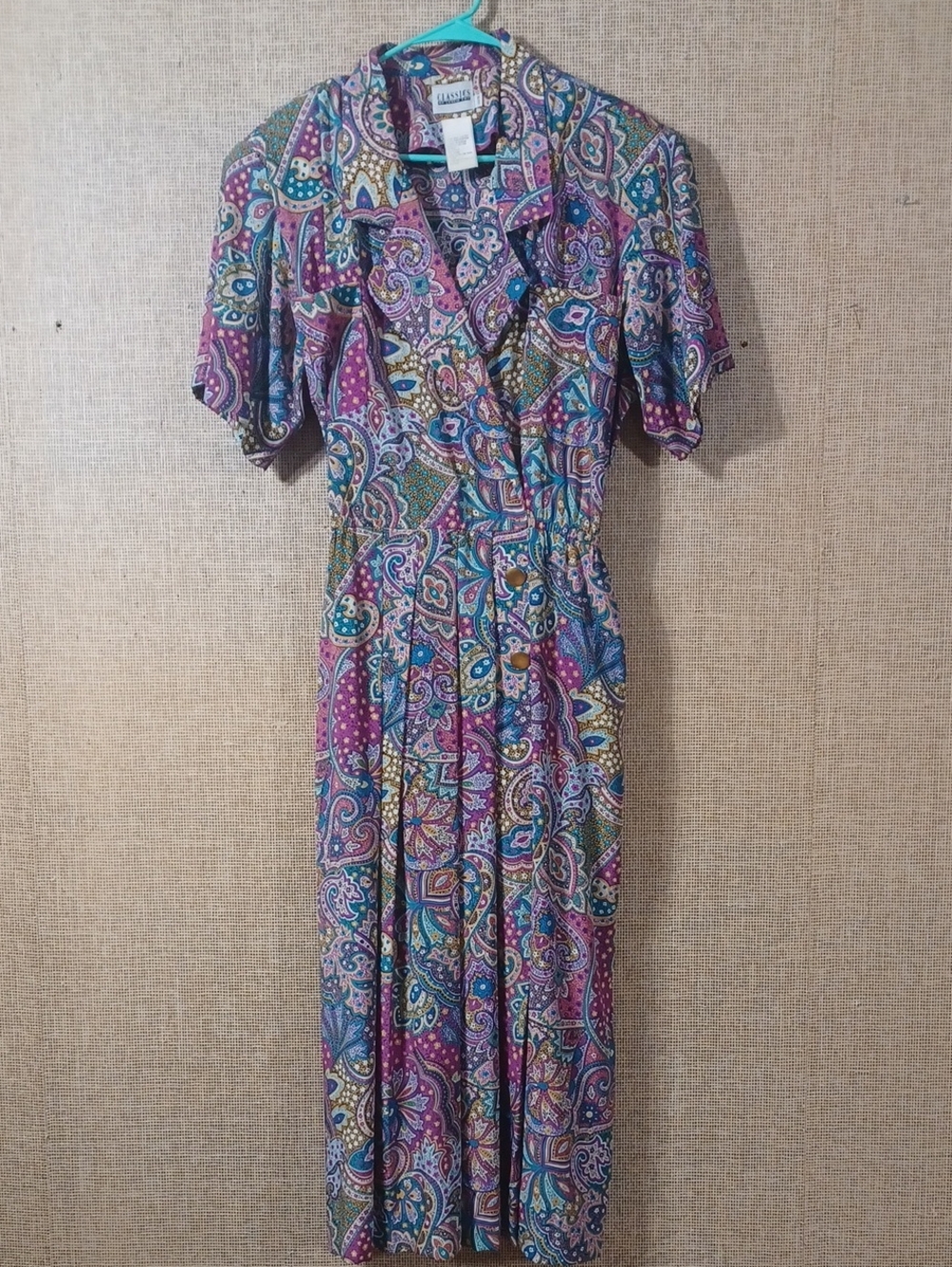 Leslie Fay Purple Multicolor Paisley Maxi Dress